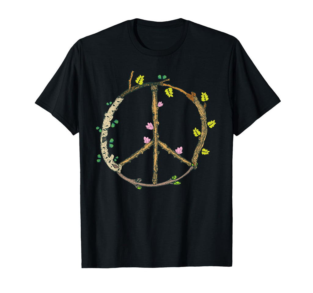 Wooden Peace Sign Rustic Tree Lover T-Shirt - Trendy Graphic Men Women - T-Shirt, Sweatshirt, Hoodie