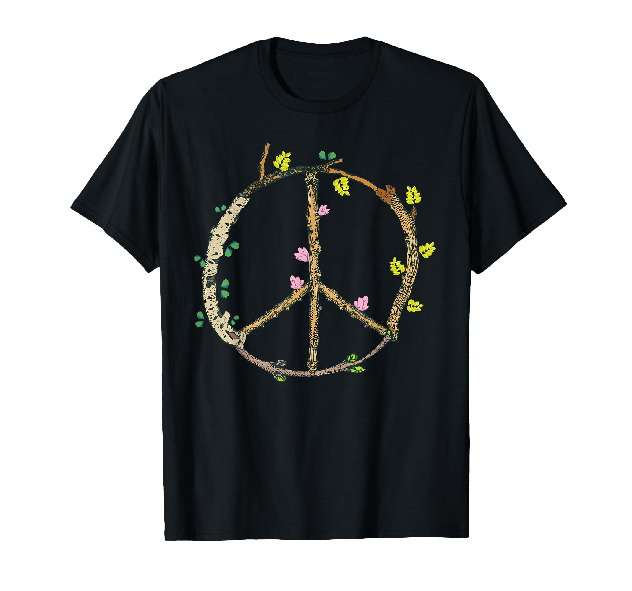 Wooden Peace Sign Rustic Tree Lover T-Shirt - Trendy Graphic Men Women - T-Shirt, Sweatshirt, Hoodie