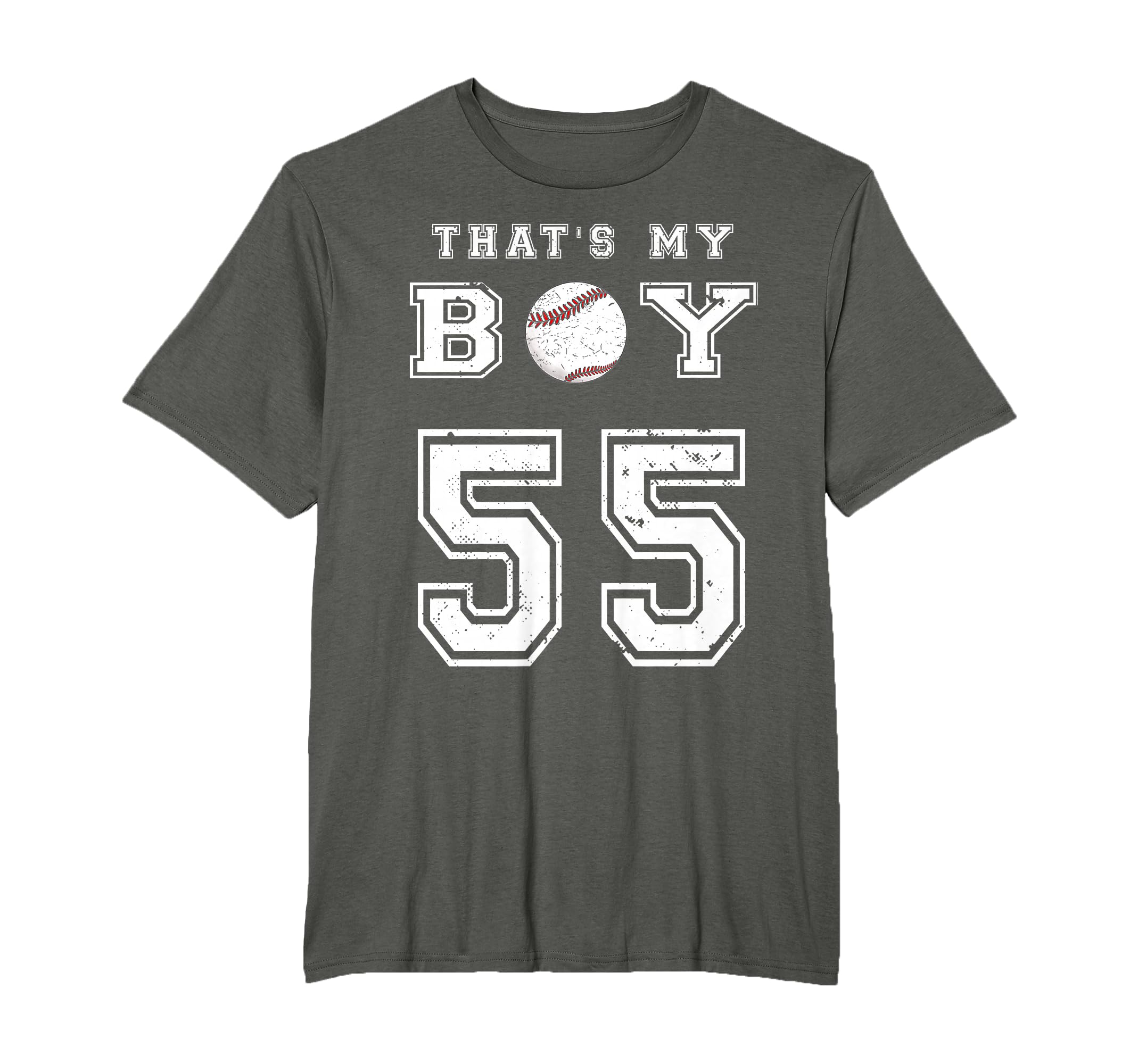 Thats My Baseball 55 Jersey Number Mom Dad T-Shirt - Graphic Print Unisex - T-Shirt, Sweatshirt, Hoodie