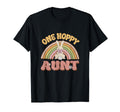 One Hoppy Aunt Bunny Easter Rainbow T-Shirt - Unique Graphic Men Women - T-Shirt, Sweatshirt, Hoodie