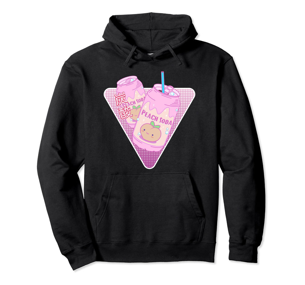 Kawaii Peach Soda Vaporwave Aesthetic Hoodie - Streetwear Style for Adults - T-Shirt, Sweatshirt, Hoodie