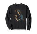 Mary Jesus Distressed 90S Goth Sweatshirt - Casual Everyday Wear Unisex - T-Shirt, Sweatshirt, Hoodie