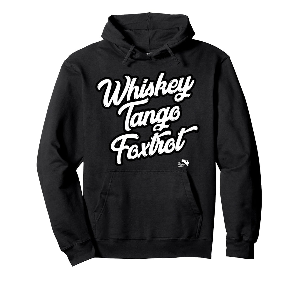 Whiskey Tango Foxtrot Hoodie - Minimalist Print for Adults - T-Shirt, Sweatshirt, Hoodie