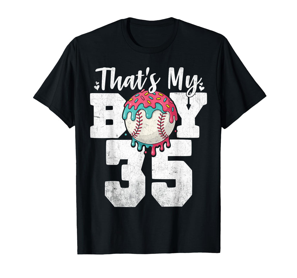 Thats My Baseball 35 Number Mom Dad 35 T-Shirt - Minimalist Print Unisex - T-Shirt, Sweatshirt, Hoodie