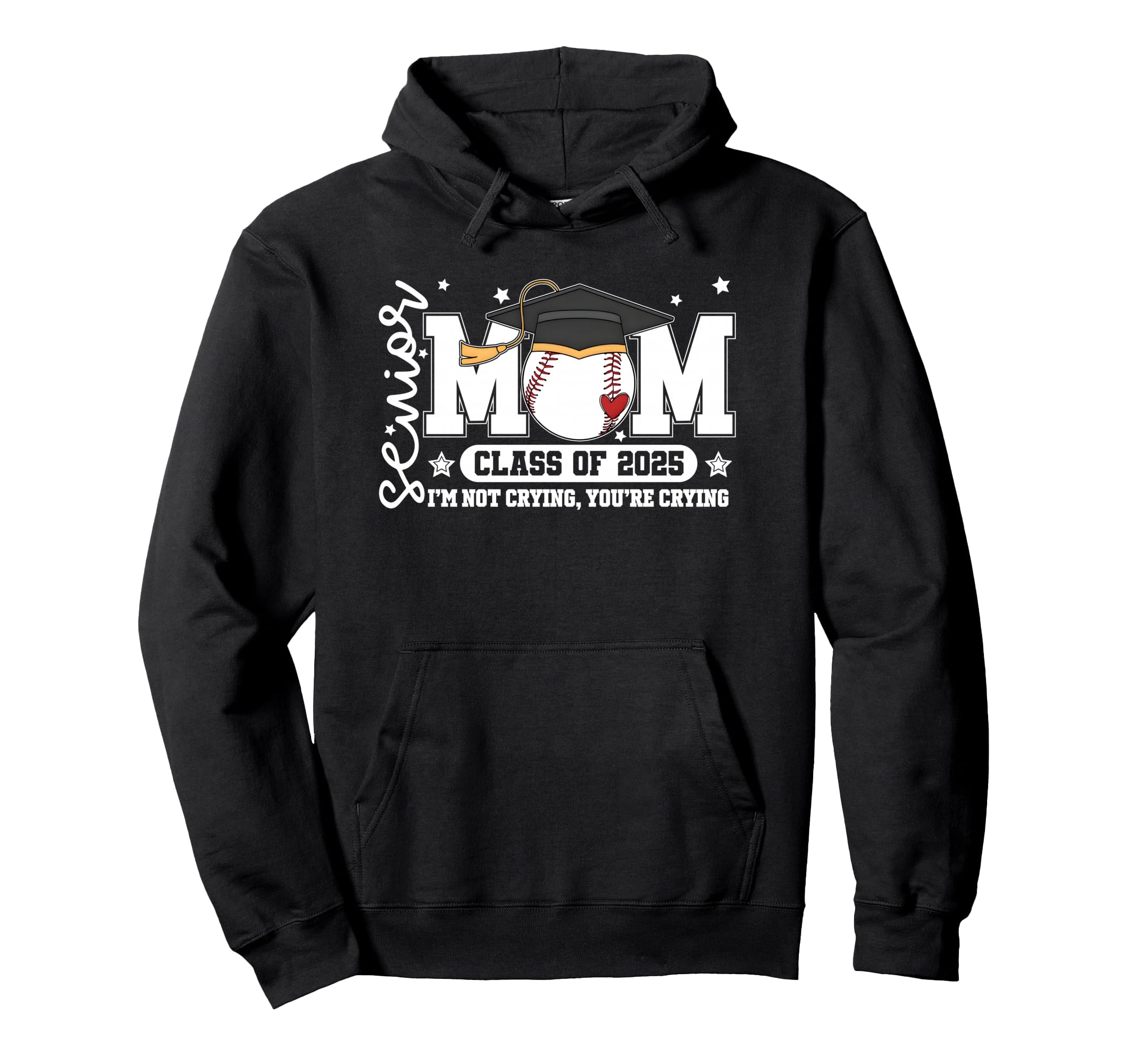 Senior Mom Class 2025 Baseball Funny Hoodie - Custom Art Print for Adults - T-Shirt, Sweatshirt, Hoodie