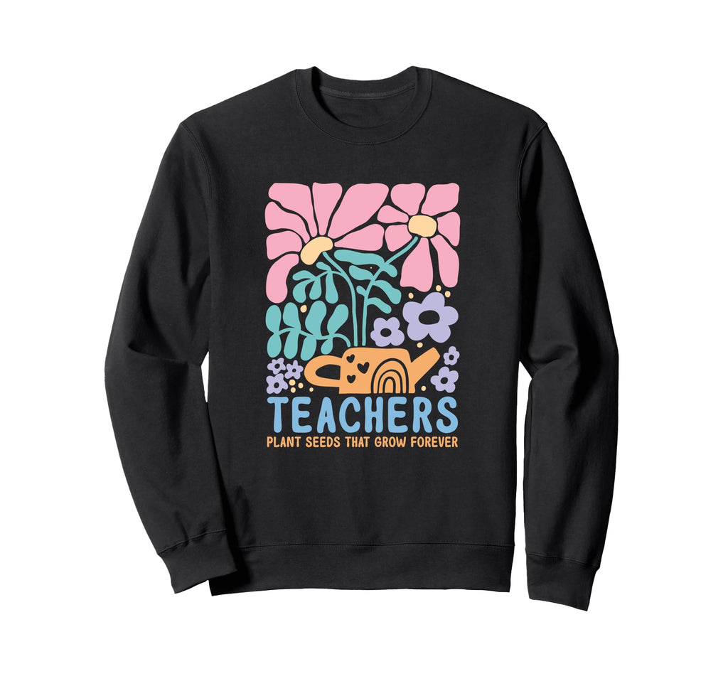Teacher Boho Floral Aesthetic Sweatshirt - Casual Everyday Wear for Adults - T-Shirt, Sweatshirt, Hoodie