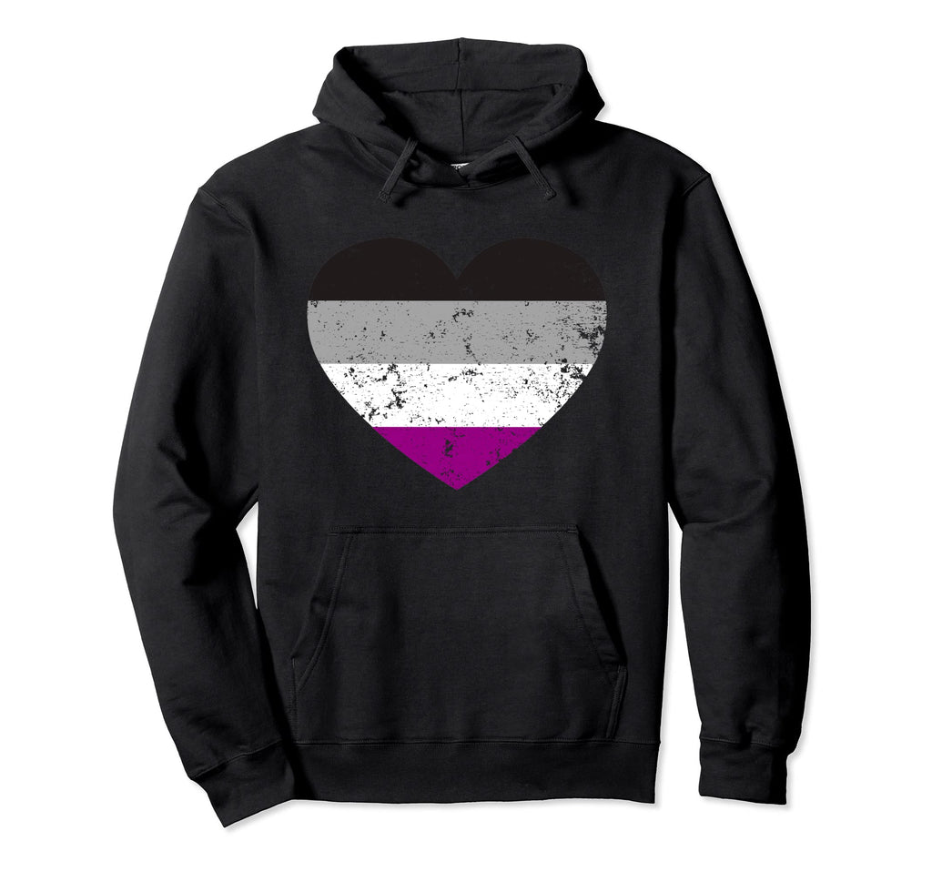 Asexual Lgbt Distressed Heart Gay Hoodie - Aesthetic Graphic for Adults - T-Shirt, Sweatshirt, Hoodie