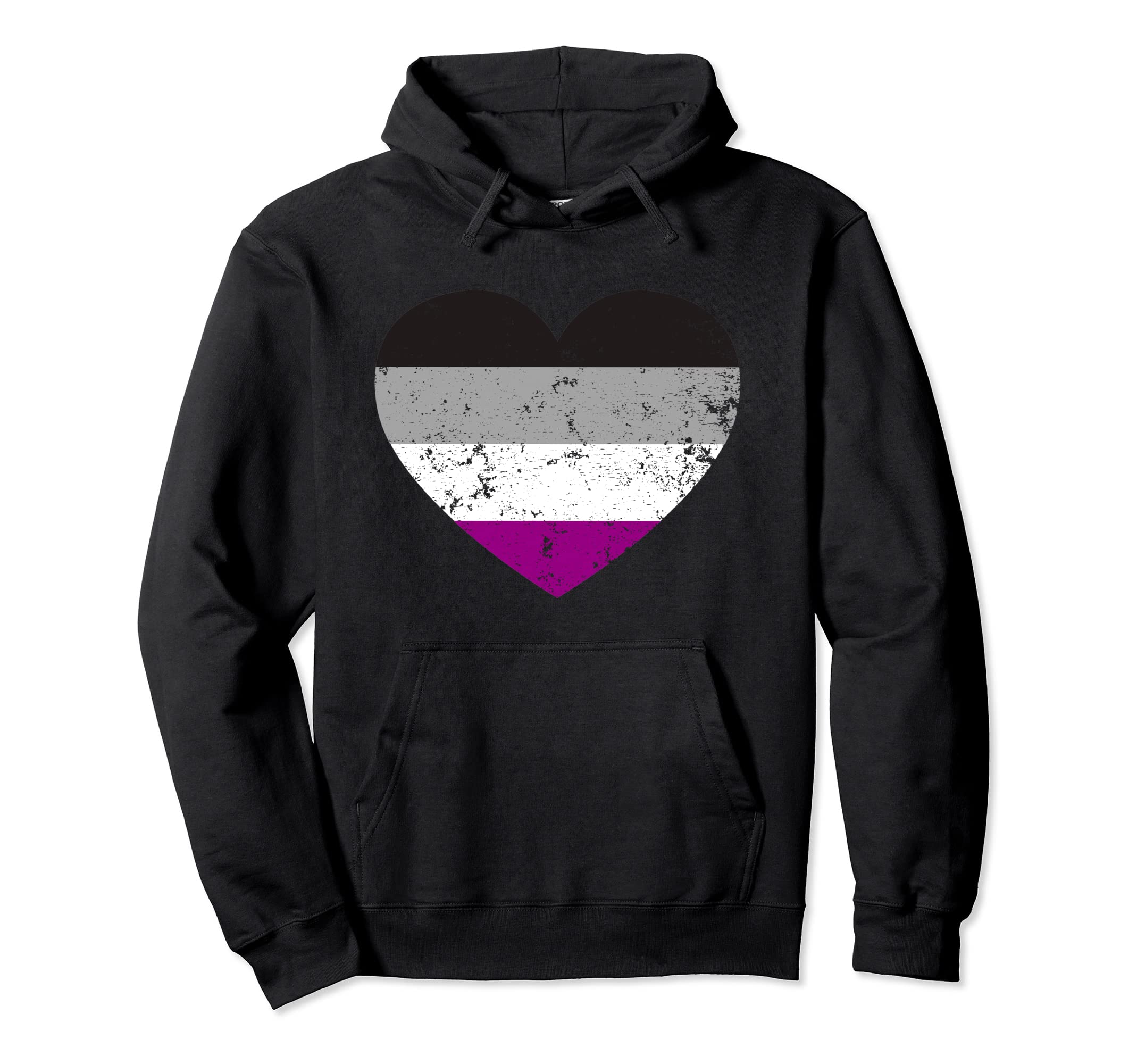Asexual Lgbt Distressed Heart Gay Hoodie - Aesthetic Graphic for Adults - T-Shirt, Sweatshirt, Hoodie