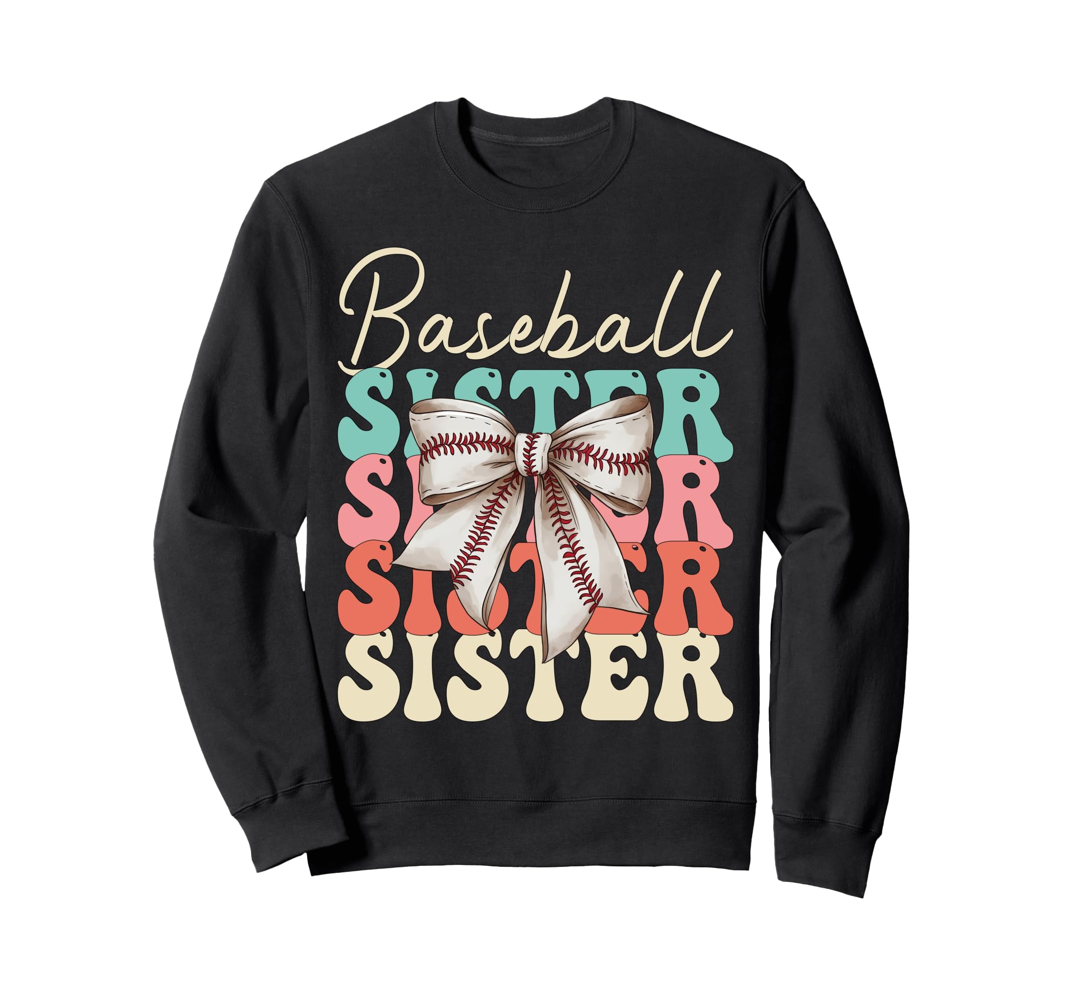 Baseball Sister Coquette Bow Sweatshirt - Streetwear Style Men Women - T-Shirt, Sweatshirt, Hoodie