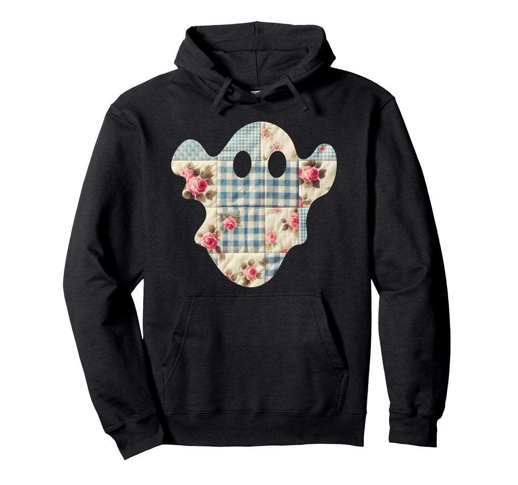 Patchwork Ghost Chic Shabby Check Floral Hoodie - Graphic Print for Adults - T-Shirt, Sweatshirt, Hoodie