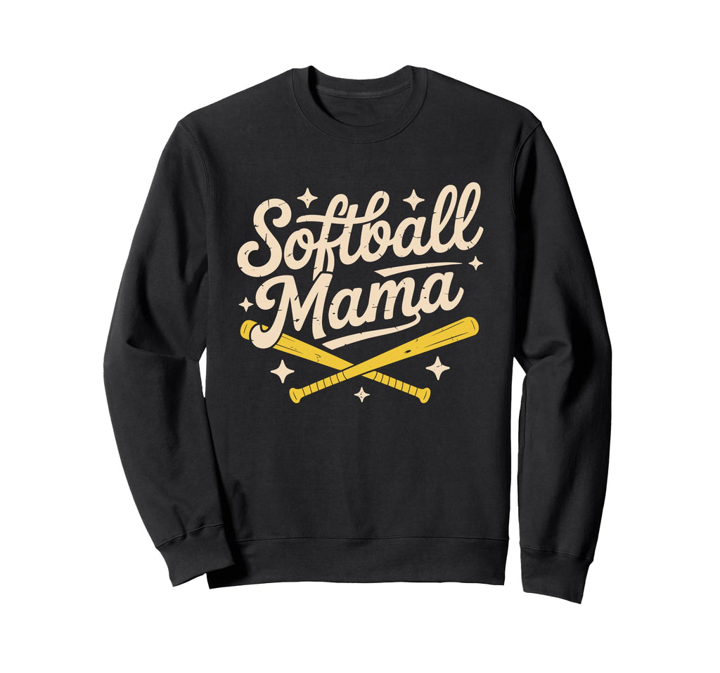 Softball Mama Baseball Sports Sweatshirt - Aesthetic Graphic for Adults - T-Shirt, Sweatshirt, Hoodie