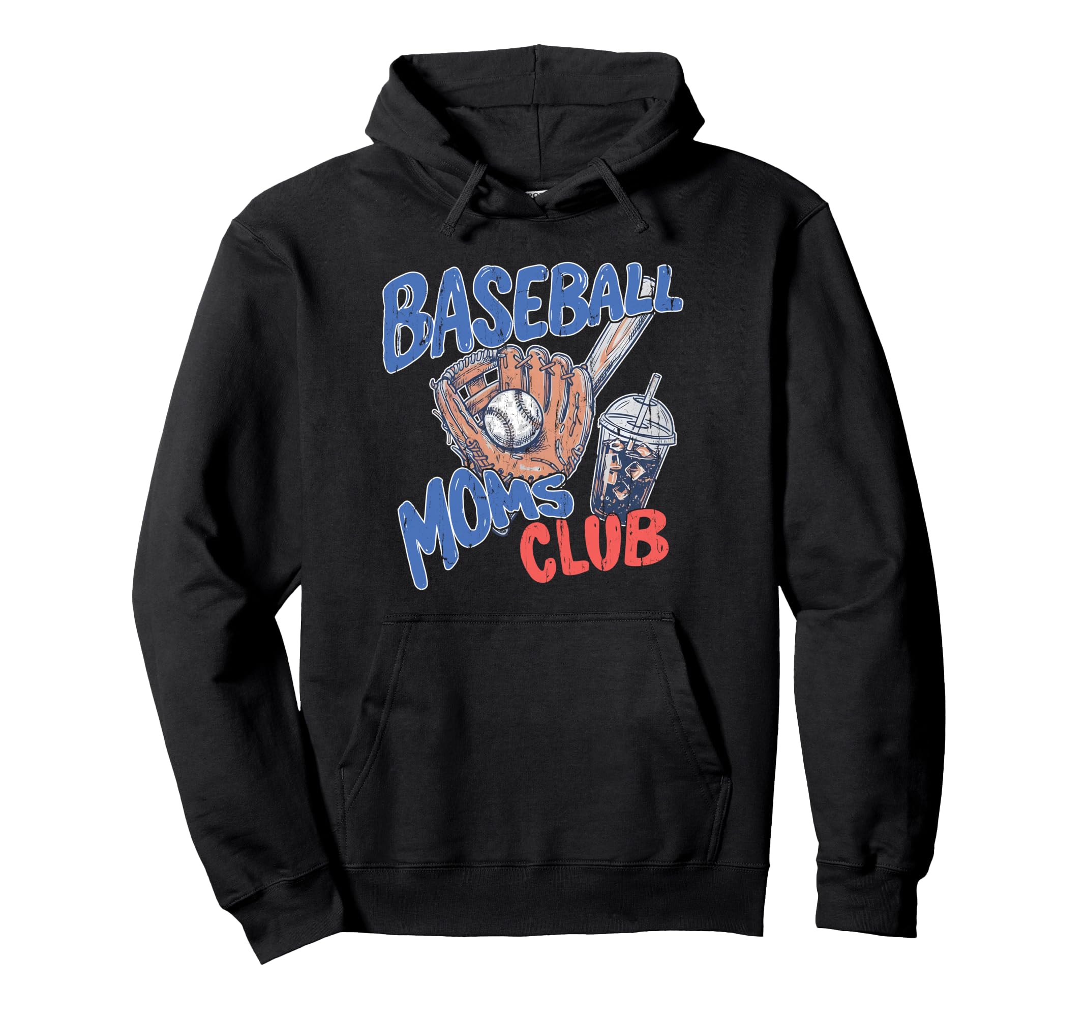 Baseball Moms Club Baller Mom Mothers Hoodie - Novelty Apparel for Adults - T-Shirt, Sweatshirt, Hoodie