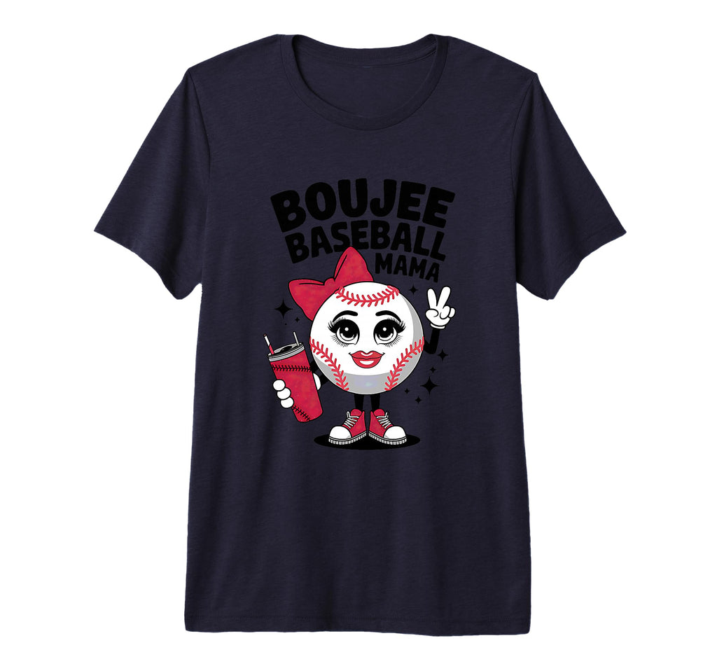 Boujee Baseball Mama Fun Tri Blend T-Shirt - Casual Everyday Wear Men Women - T-Shirt, Sweatshirt, Hoodie