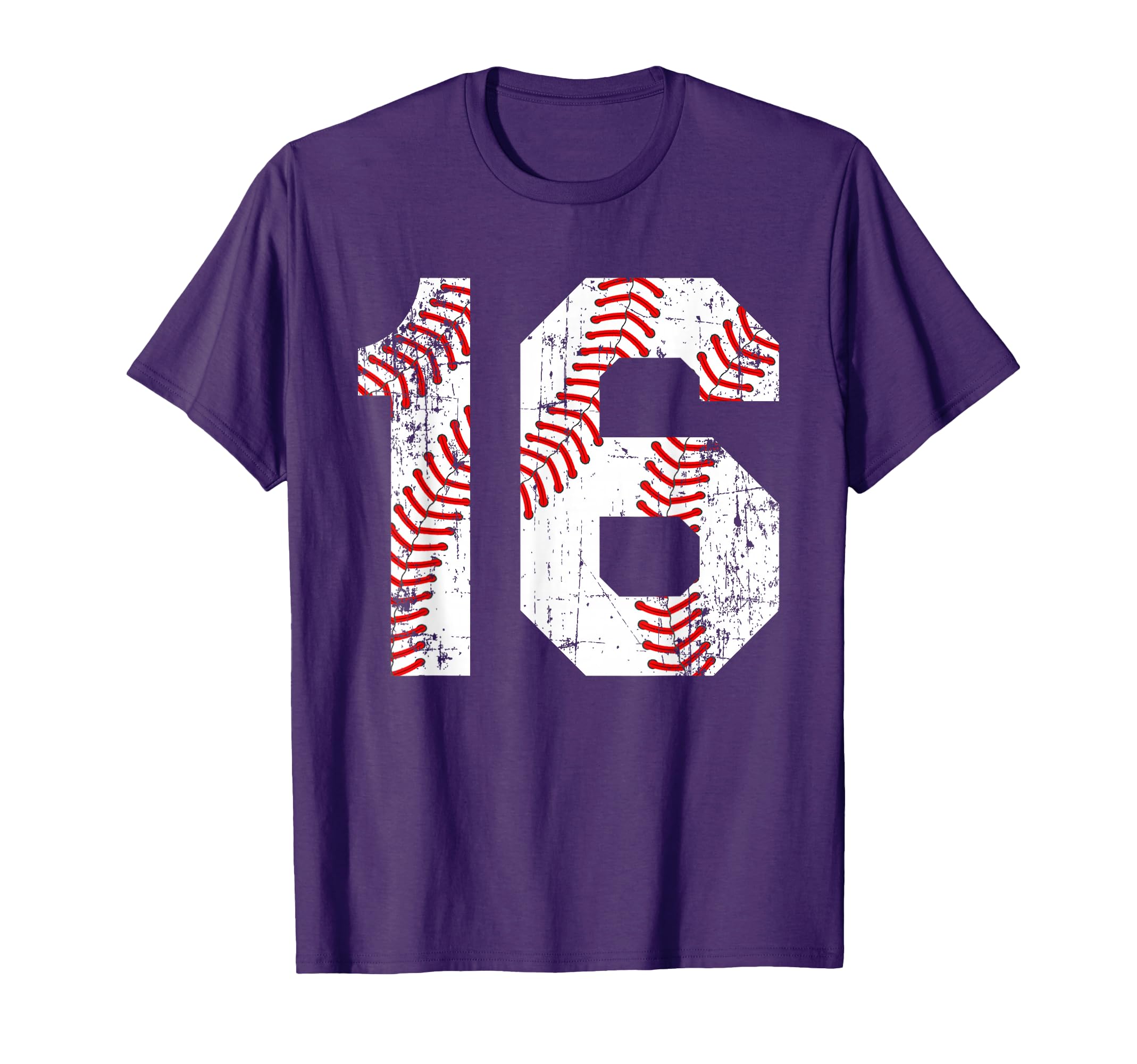 Baseball 16 Jersey Number T-Shirt - Novelty Apparel for Adults - T-Shirt, Sweatshirt, Hoodie