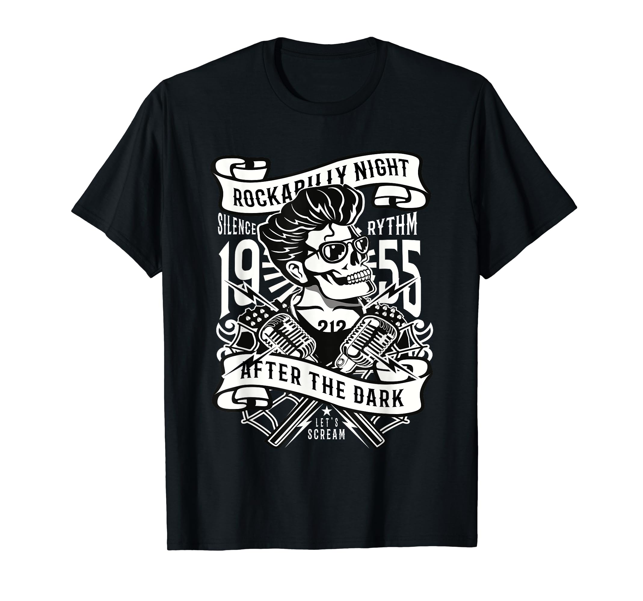Rockabilly Skull 50S 1955 T-Shirt - Streetwear Style Men Women - T-Shirt, Sweatshirt, Hoodie