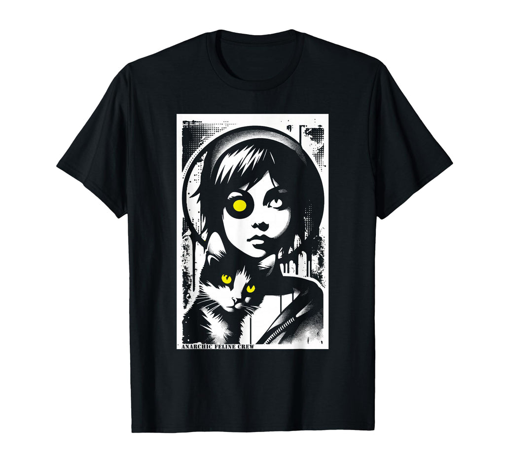Punk And Cat Graffiti Grunge 90S T-Shirt - Trendy Graphic for Adults - T-Shirt, Sweatshirt, Hoodie