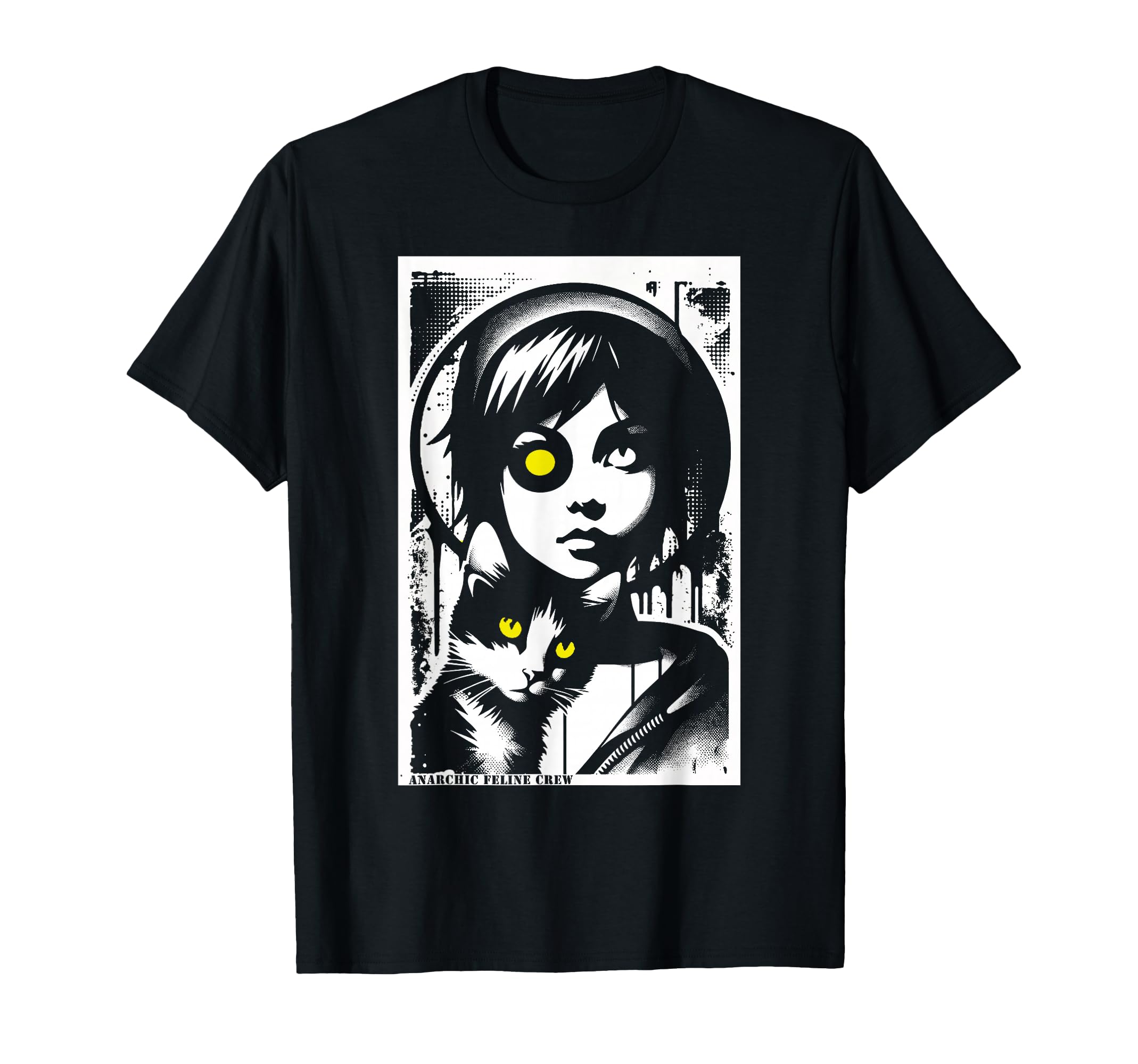 Punk And Cat Graffiti Grunge 90S T-Shirt - Trendy Graphic for Adults - T-Shirt, Sweatshirt, Hoodie