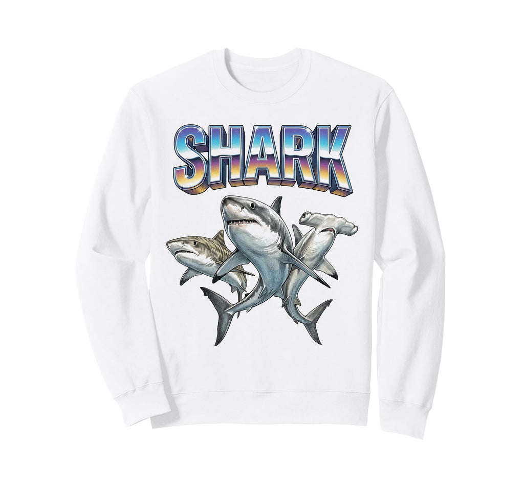 Shark 70S 90S Shark Ocean Sea Sweatshirt - Aesthetic Graphic for Adults - T-Shirt, Sweatshirt, Hoodie