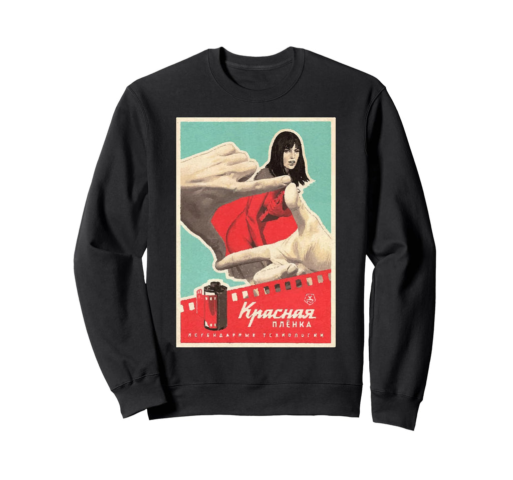 Red Camera Film Authentic Soviet Art Sweatshirt - Graphic Print Unisex - T-Shirt, Sweatshirt, Hoodie