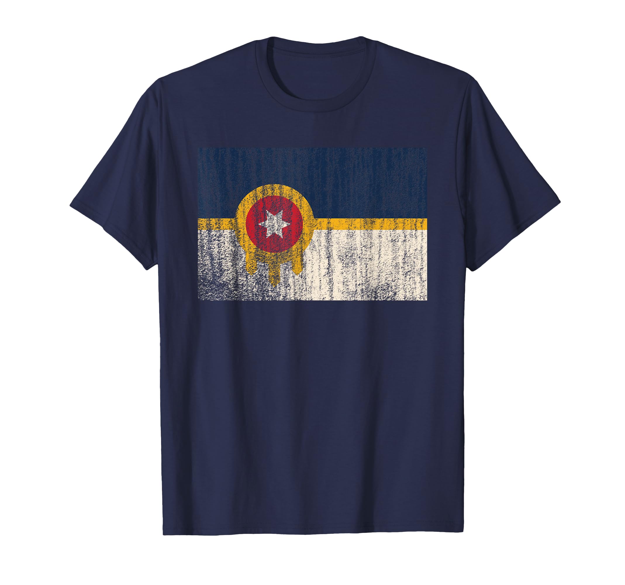 New Tulsa Flag Distressed T-Shirt - Minimalist Print Men Women - T-Shirt, Sweatshirt, Hoodie