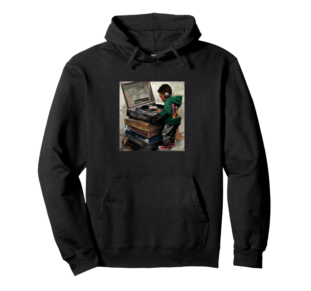 Raised Old School Hip Hop Turntable Dj Hoodie - Streetwear Style Men Women - T-Shirt, Sweatshirt, Hoodie