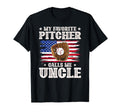 My Favorite Baseball Pitcher Uncle Baseball T-Shirt - Graphic Print Unisex - T-Shirt, Sweatshirt, Hoodie