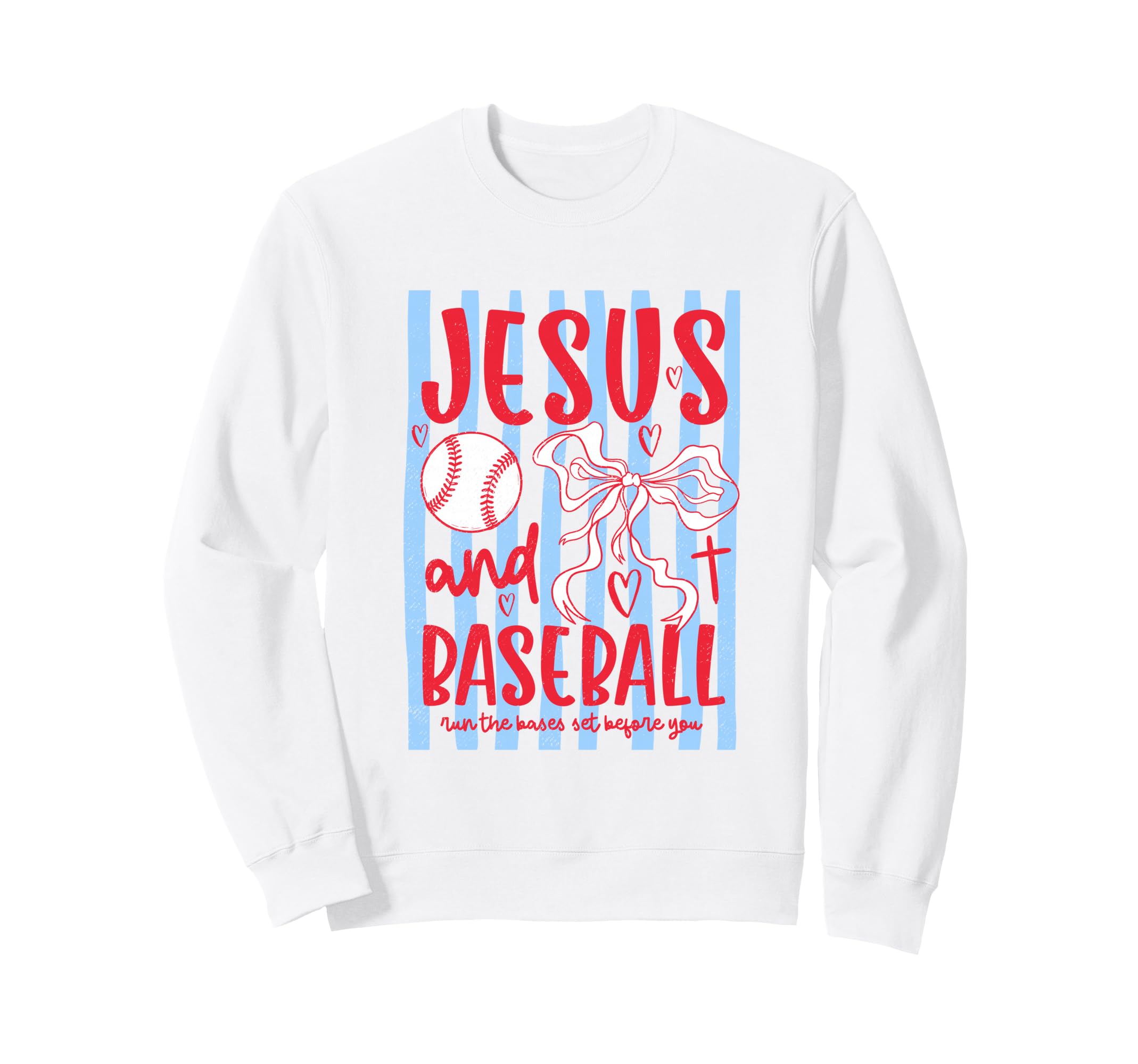 Jesus And Baseball Coquette Bow Sweatshirt - Custom Art Print Unisex - T-Shirt, Sweatshirt, Hoodie