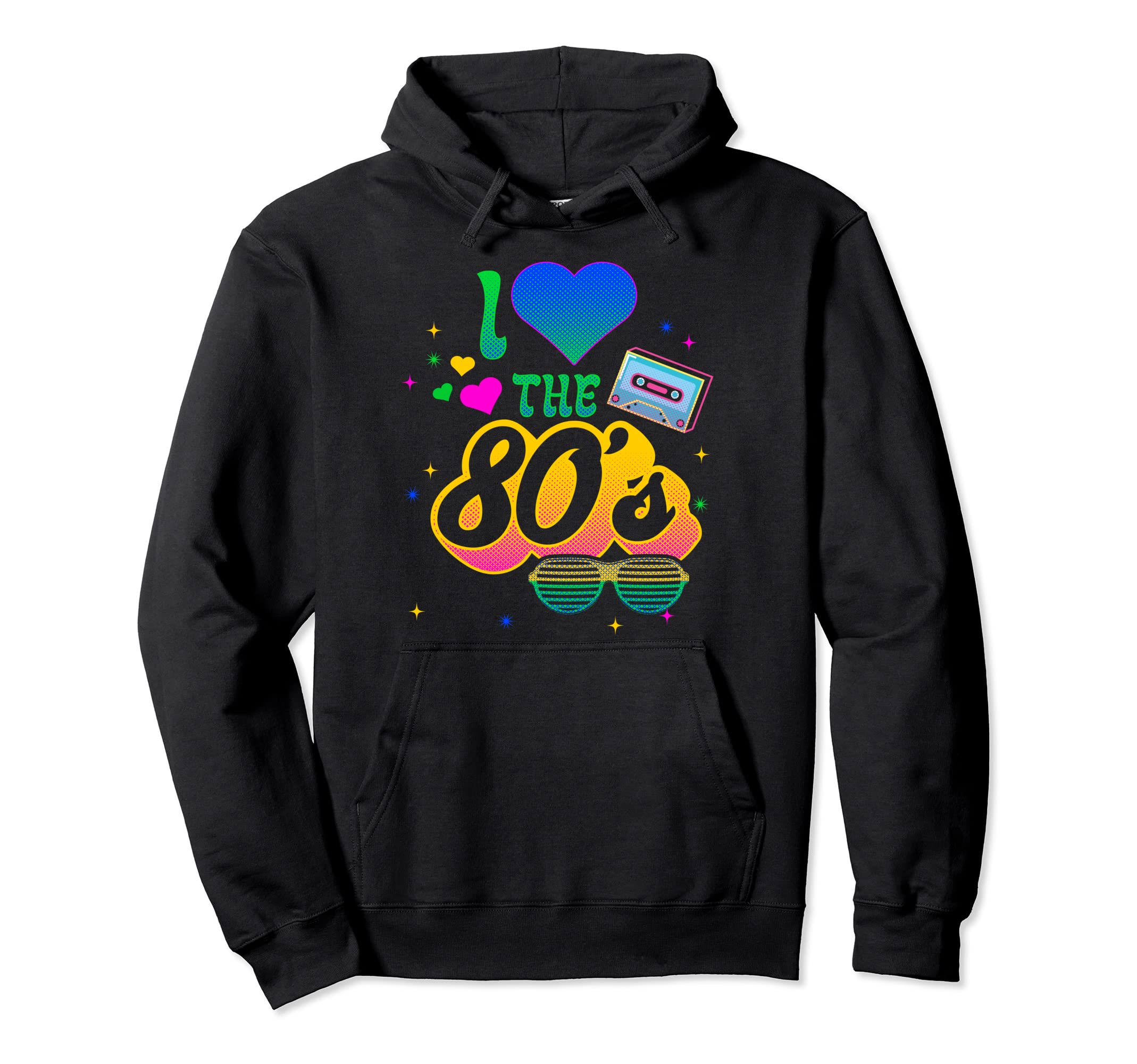 I Love Eighties Sunglasses Cassette Hoodie - Aesthetic Graphic Unisex - T-Shirt, Sweatshirt, Hoodie