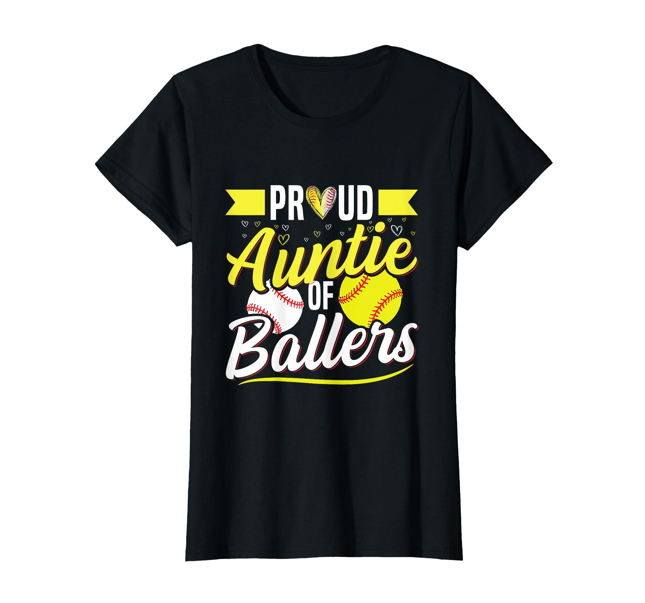 Ballers Auntie Baseball And Softball T-Shirt - Custom Art Print Men Women - T-Shirt, Sweatshirt, Hoodie