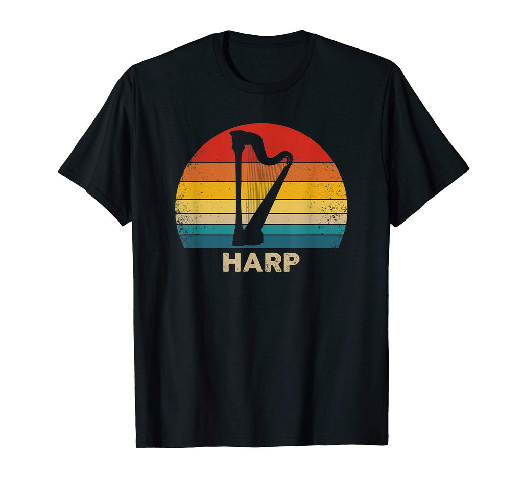 Harp Silhouette Sunset T-Shirt - Minimalist Print Men Women - T-Shirt, Sweatshirt, Hoodie