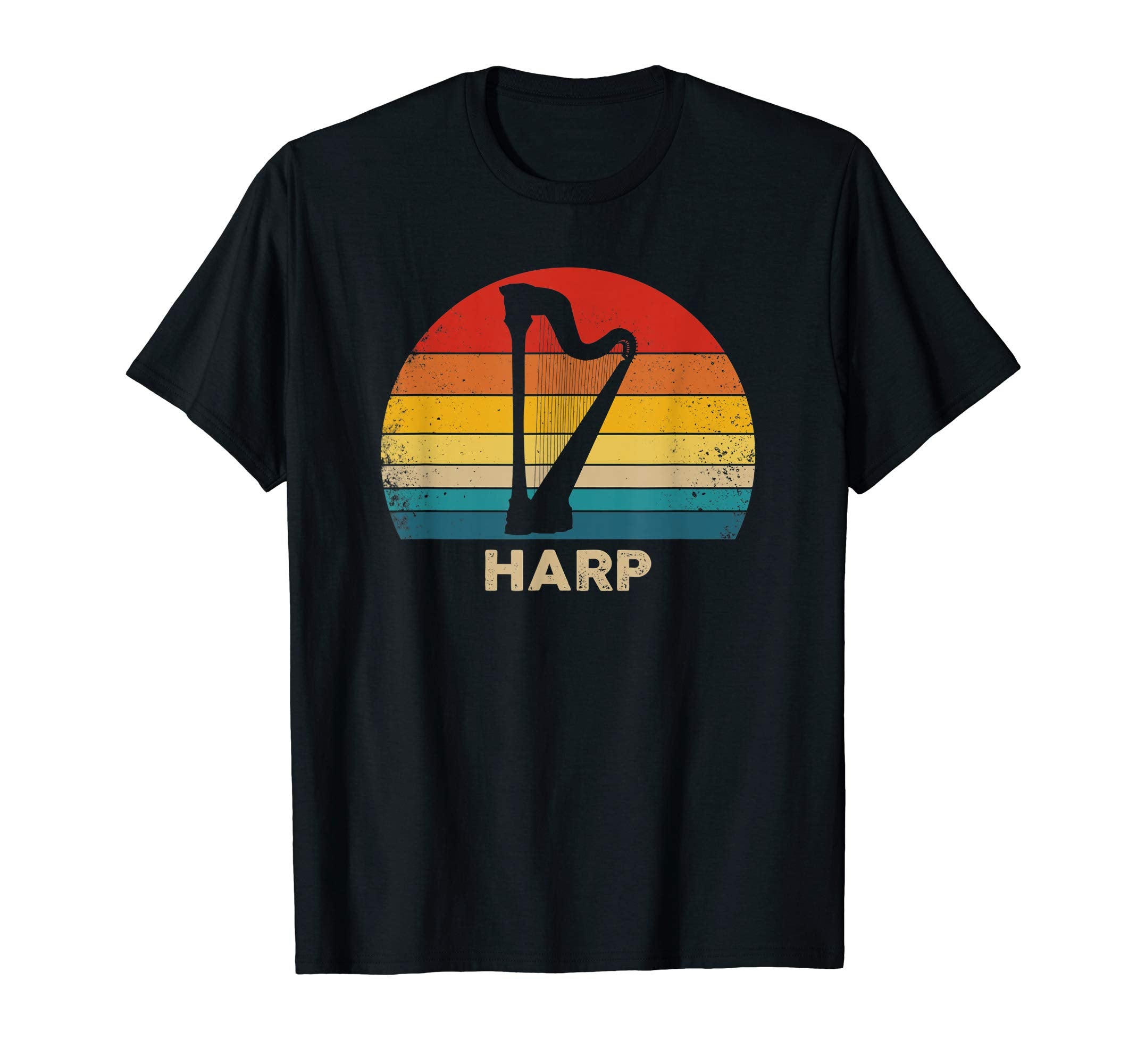 Harp Silhouette Sunset T-Shirt - Minimalist Print Men Women - T-Shirt, Sweatshirt, Hoodie