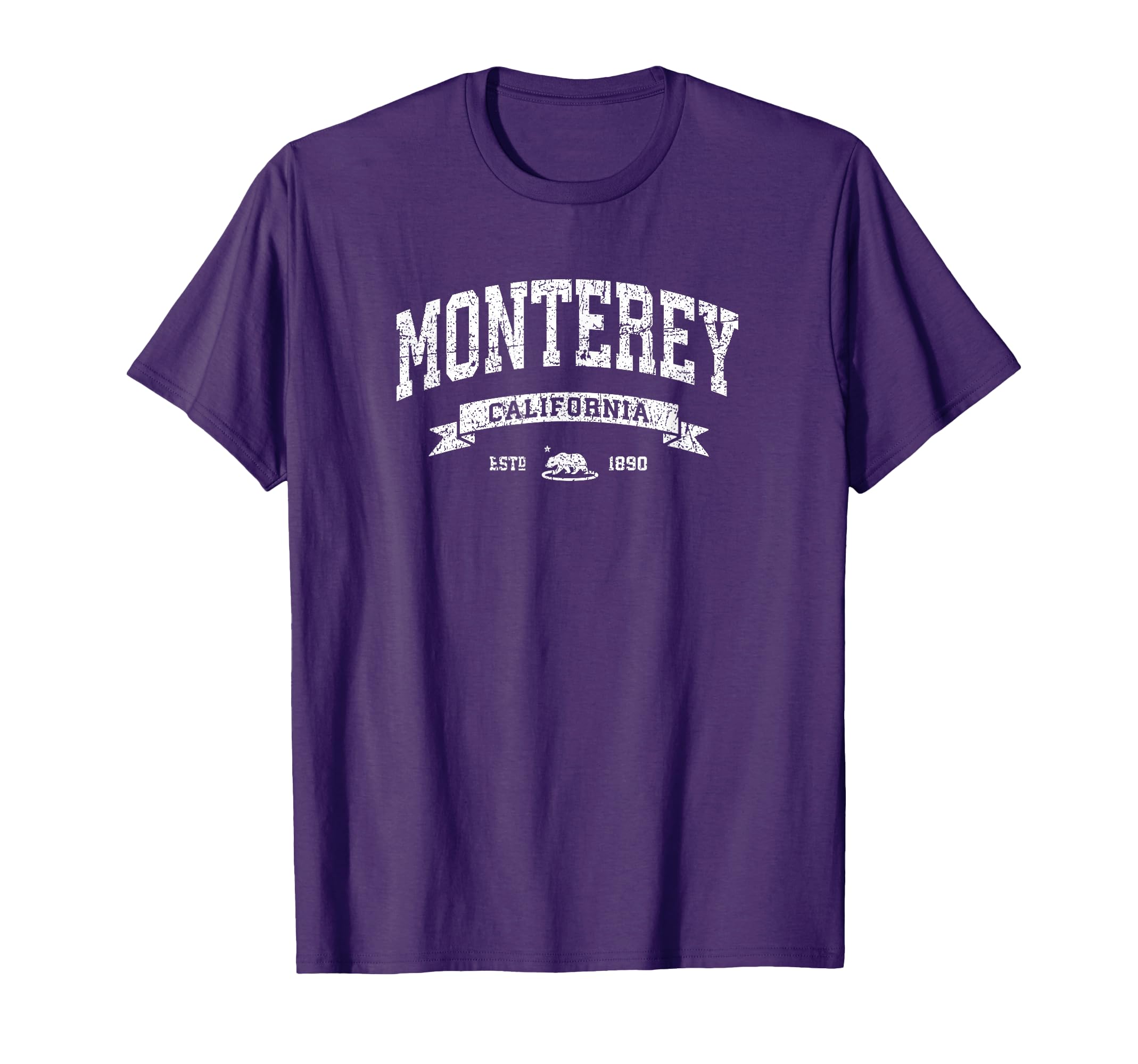 Monterey California Ca Distressed T-Shirt - Custom Art Print Unisex - T-Shirt, Sweatshirt, Hoodie