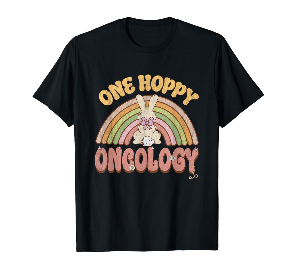 One Hoppy Oncology Nurse Bunny Easter T-Shirt - Trendy Graphic Unisex - T-Shirt, Sweatshirt, Hoodie