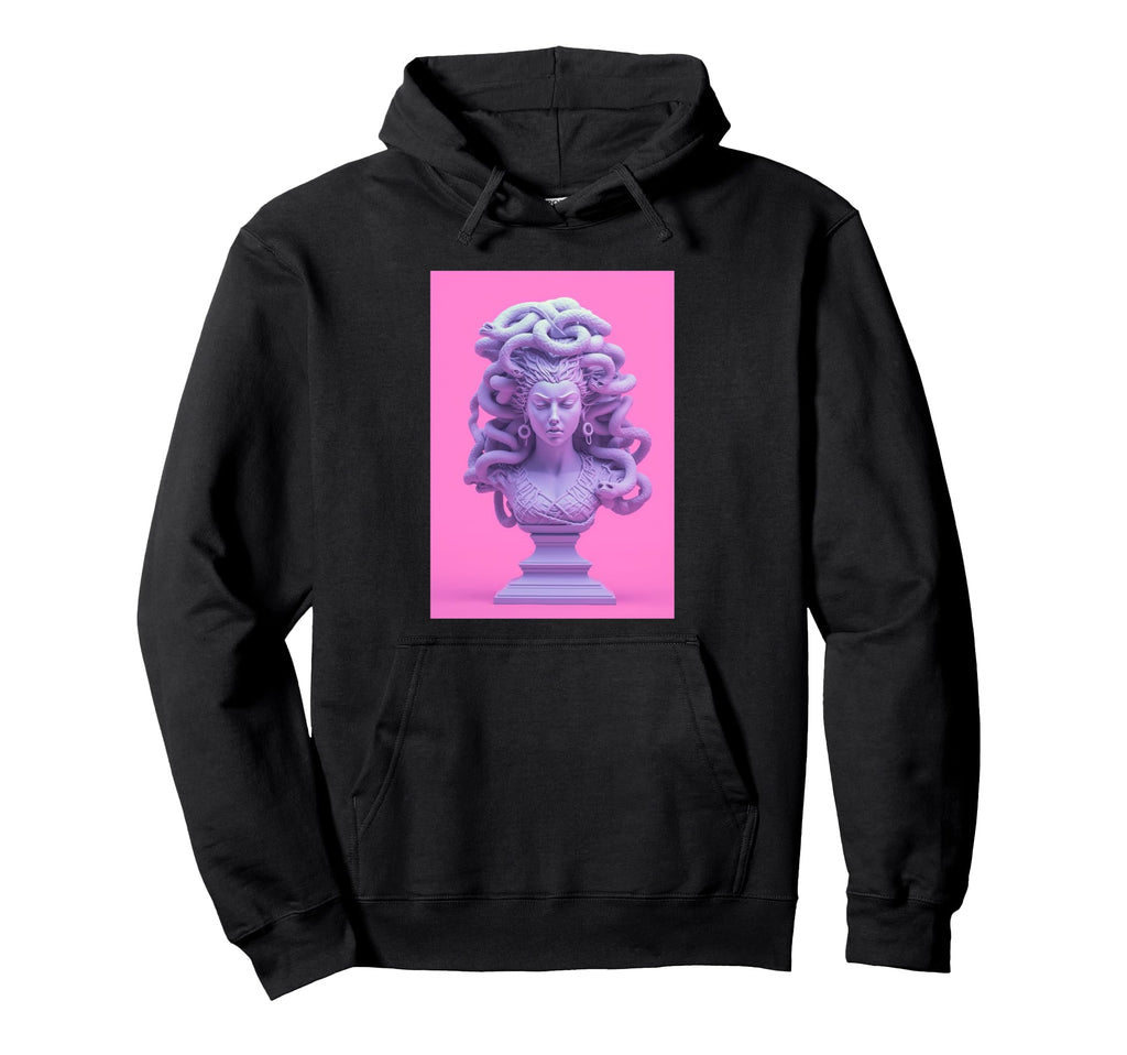 Vaporwave Medusa Statue Aesthetic Hoodie - Casual Everyday Wear for Adults - T-Shirt, Sweatshirt, Hoodie
