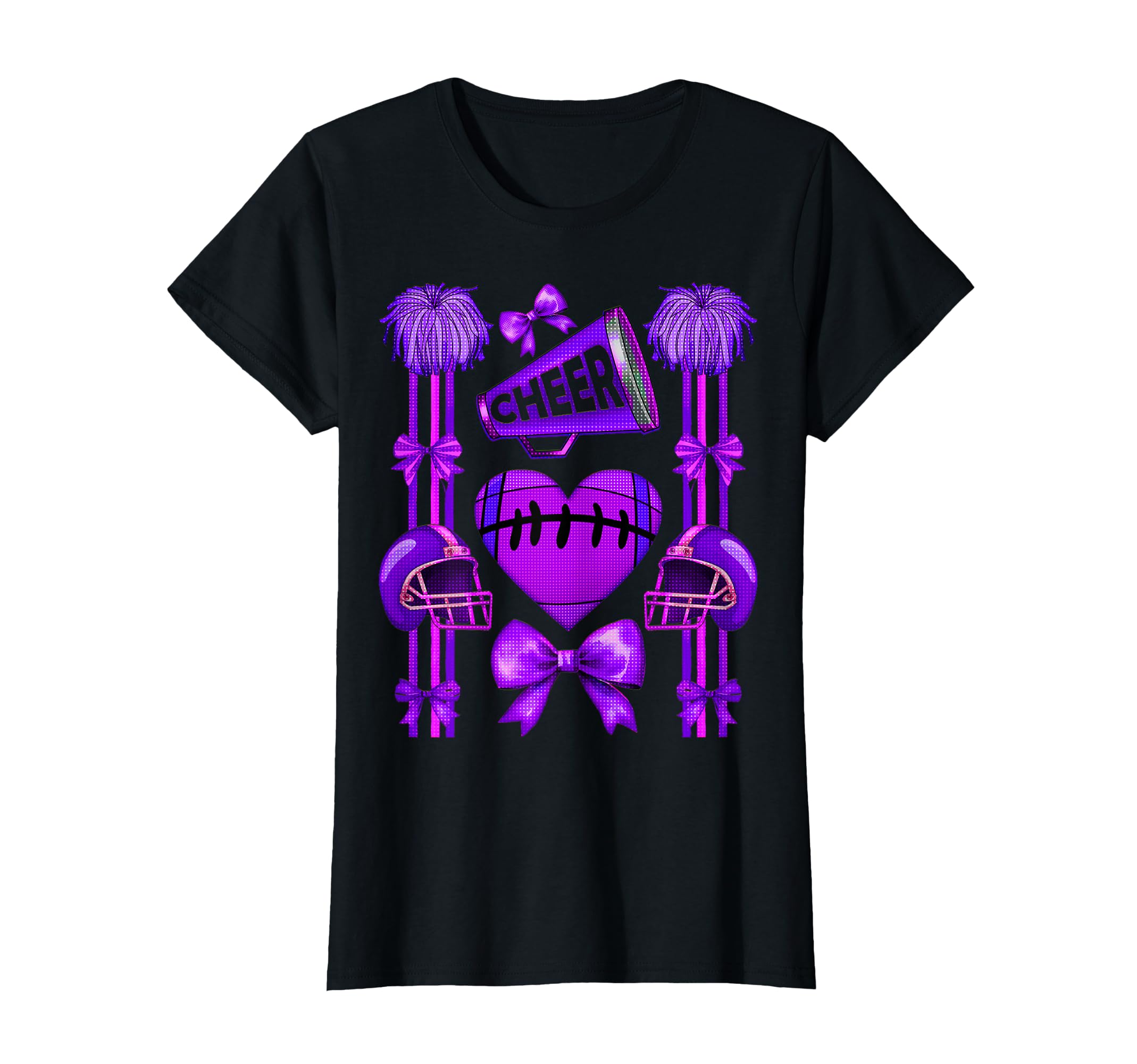 Football Cheer Mom Coquette Bow Mom T-Shirt - Graphic Print Unisex - T-Shirt, Sweatshirt, Hoodie