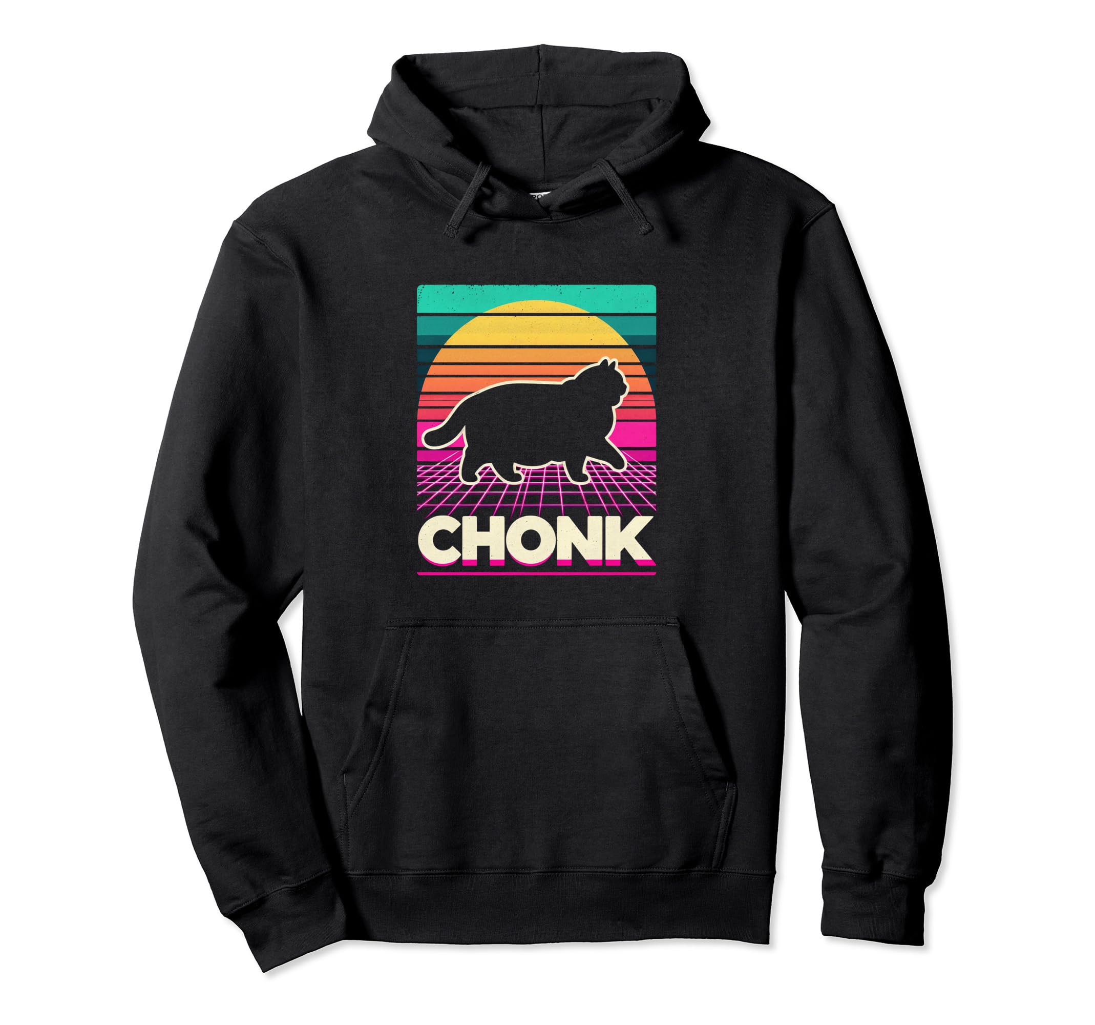 Funny Chonk Scale Cat Sunset Hoodie - Casual Everyday Wear for Adults - T-Shirt, Sweatshirt, Hoodie