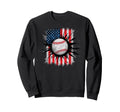 Baseball Us Flag Baseball Lover Dad Sweatshirt - Trendy Graphic Men Women - T-Shirt, Sweatshirt, Hoodie