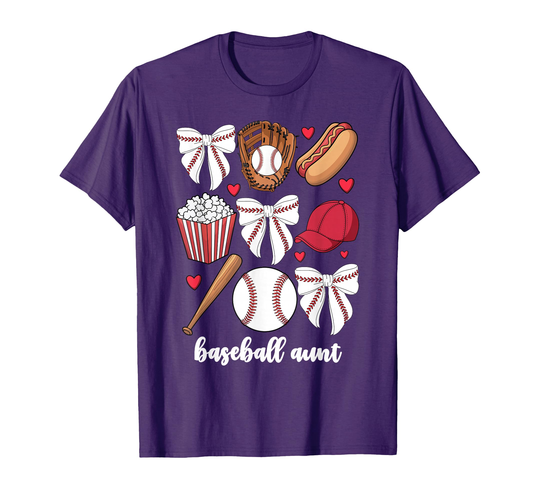 Baseball Aunt Coquette Bow Nephew T-Shirt - Casual Everyday Wear Men Women - T-Shirt, Sweatshirt, Hoodie