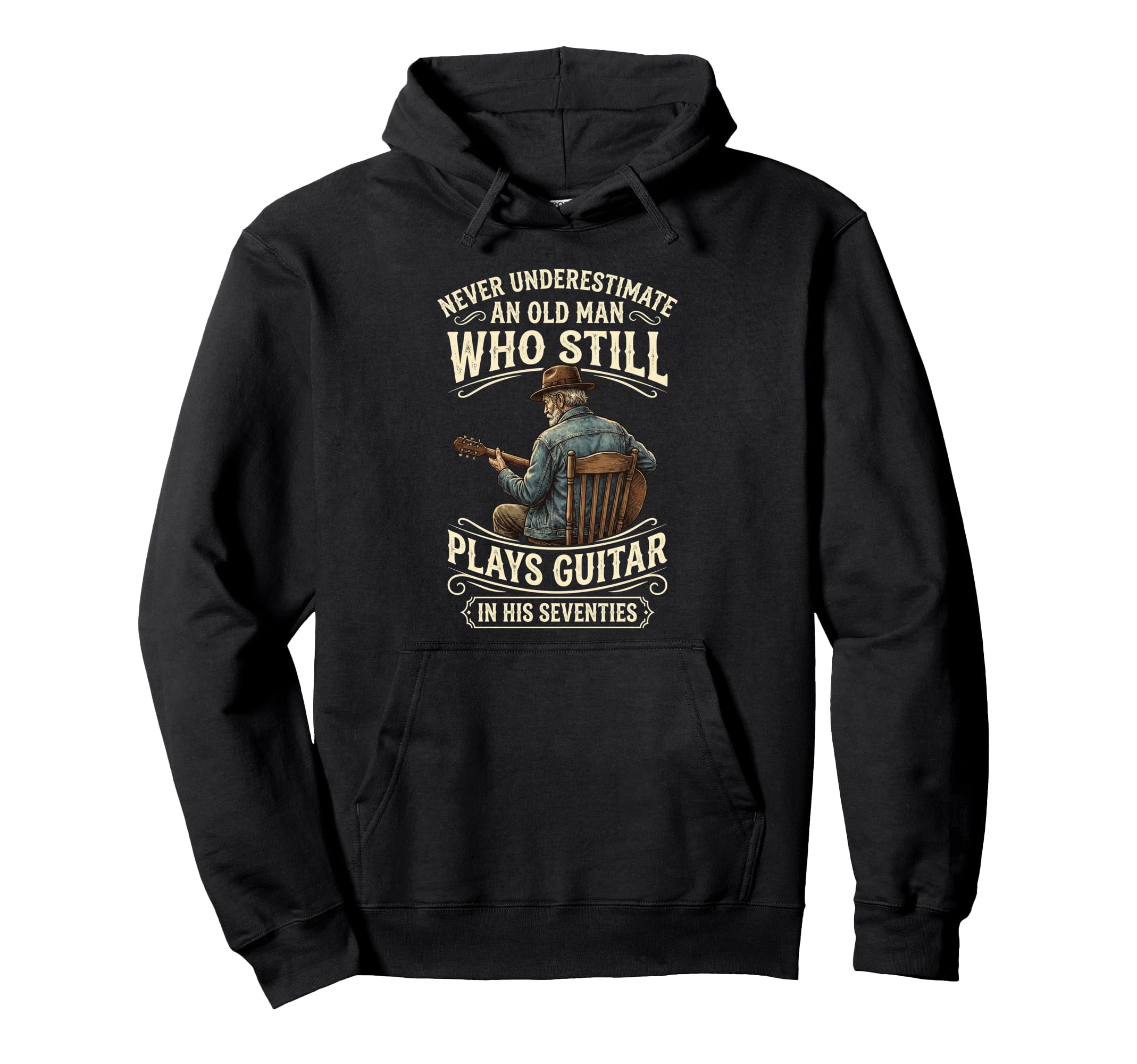 Never Underestimate Old Who Still Plays Hoodie - Trendy Graphic Unisex - T-Shirt, Sweatshirt, Hoodie