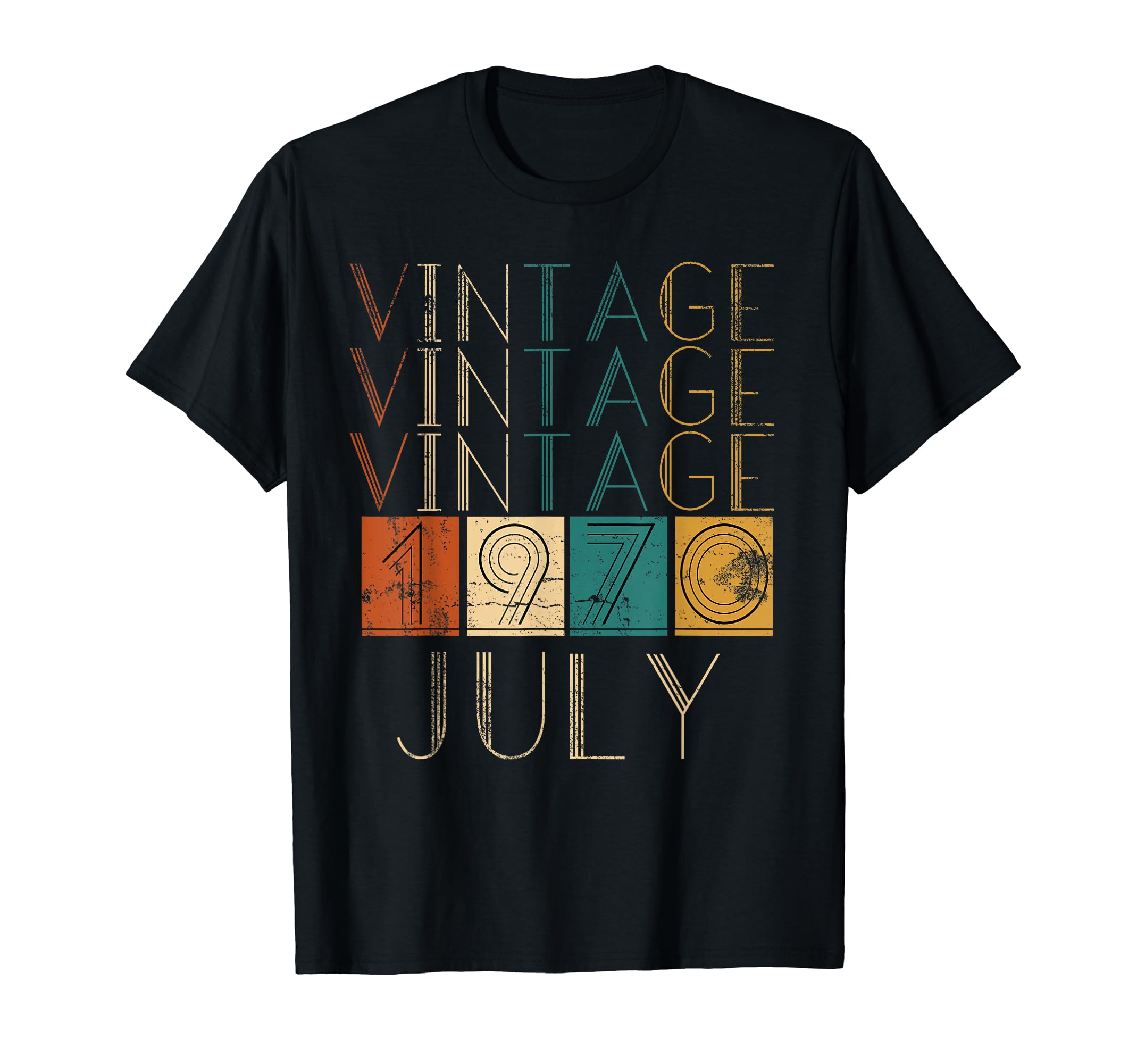 Distressed July 1970 Tshirts T-Shirt - Novelty Apparel Unisex - T-Shirt, Sweatshirt, Hoodie