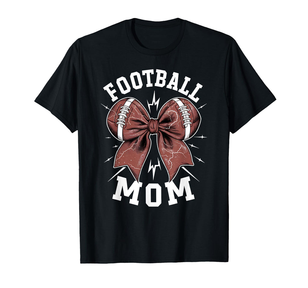 Womens Moms Coquette Bow Football T-Shirt - Fun Novelty Design for Adults - T-Shirt, Sweatshirt, Hoodie