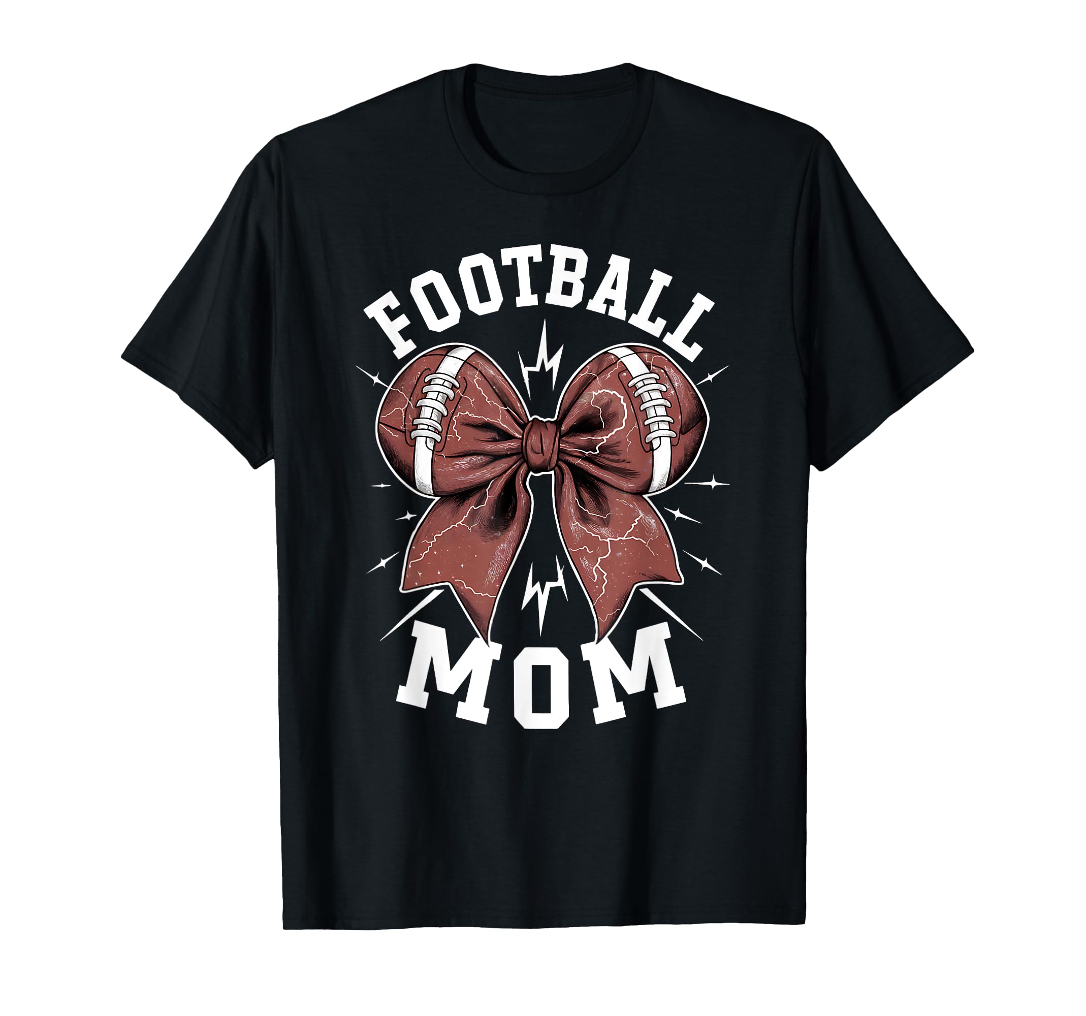 Womens Moms Coquette Bow Football T-Shirt - Fun Novelty Design for Adults - T-Shirt, Sweatshirt, Hoodie