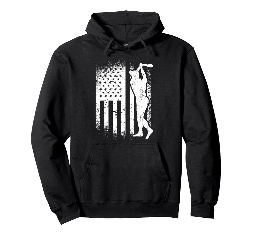 American Flag Baseball Player Usa Flag Hoodie - Trendy Graphic Unisex - T-Shirt, Sweatshirt, Hoodie