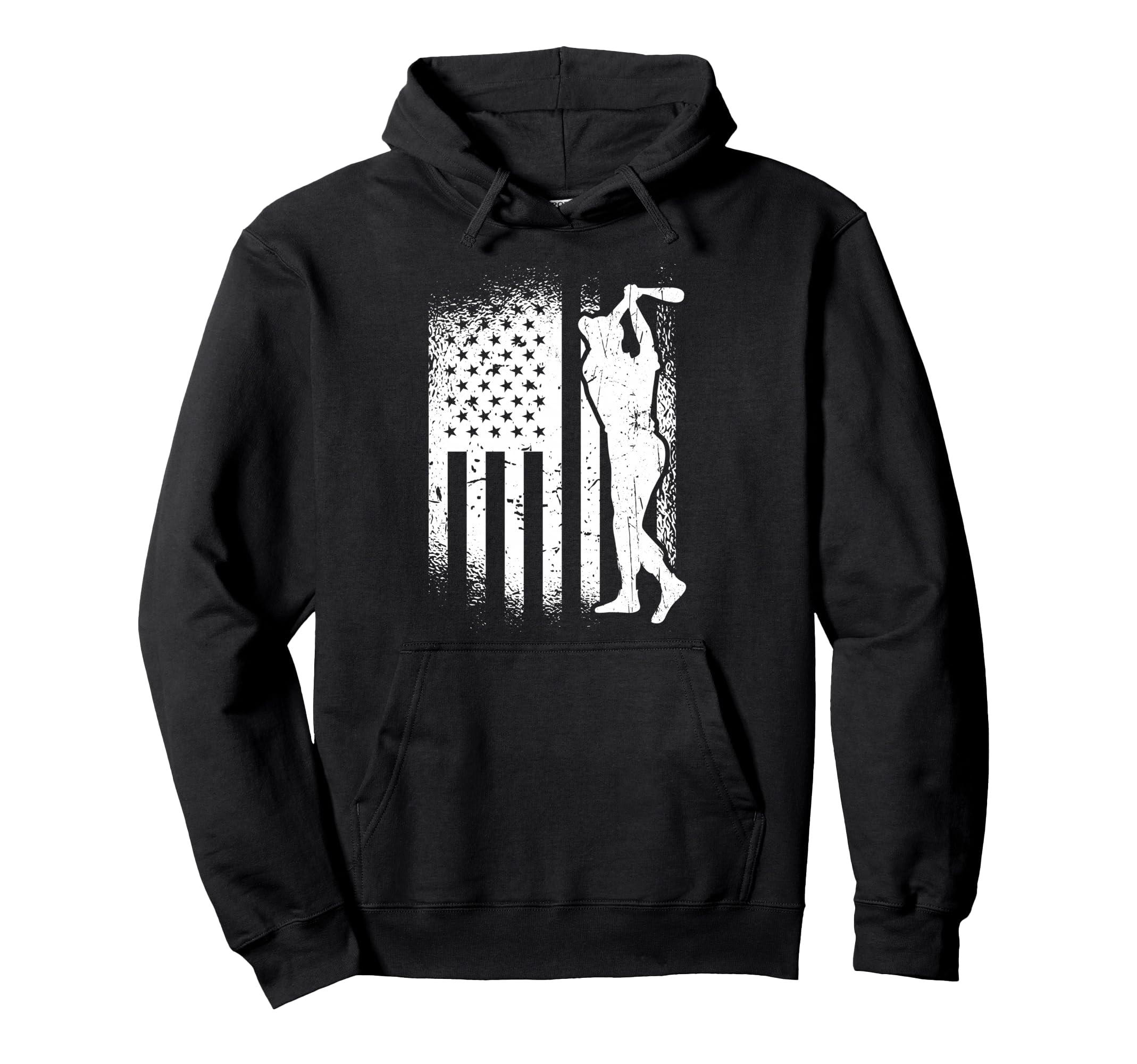 American Flag Baseball Player Usa Flag Hoodie - Trendy Graphic Unisex - T-Shirt, Sweatshirt, Hoodie