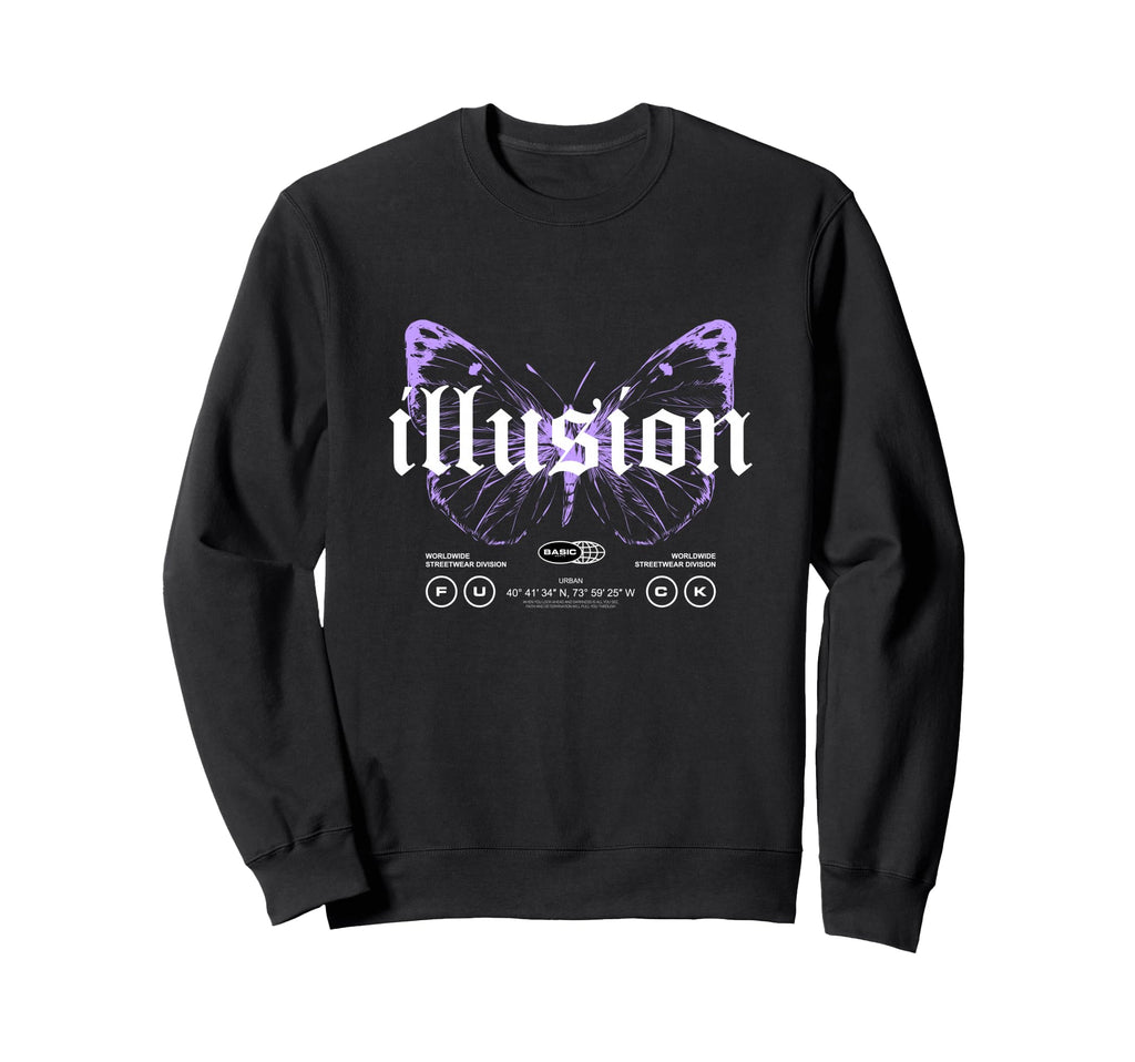 Butterfly Illusion Y2K Grunge Sweatshirt - Casual Everyday Wear for Adults - T-Shirt, Sweatshirt, Hoodie