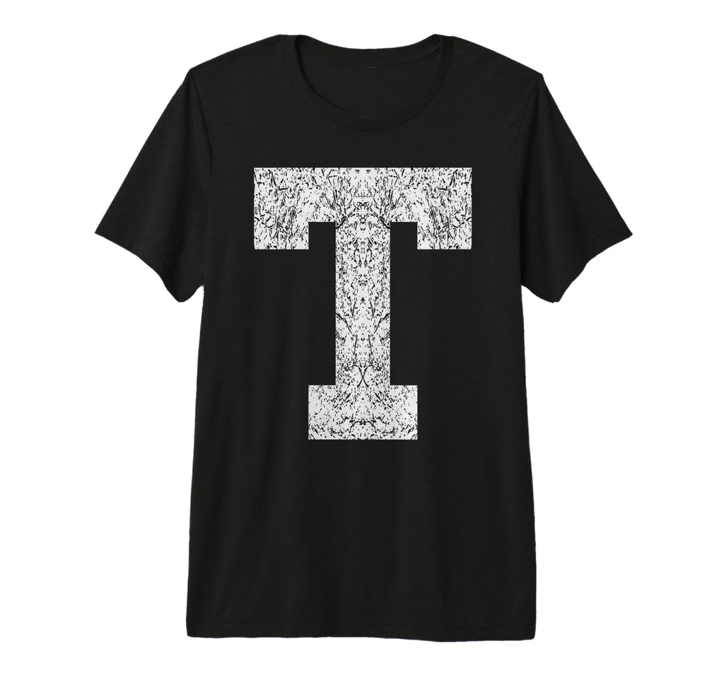 Big Distressed Capital Letter T Alphabet T-Shirt - Custom Art Print Unisex - T-Shirt, Sweatshirt, Hoodie