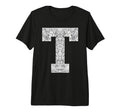 Big Distressed Capital Letter T Alphabet T-Shirt - Custom Art Print Unisex - T-Shirt, Sweatshirt, Hoodie