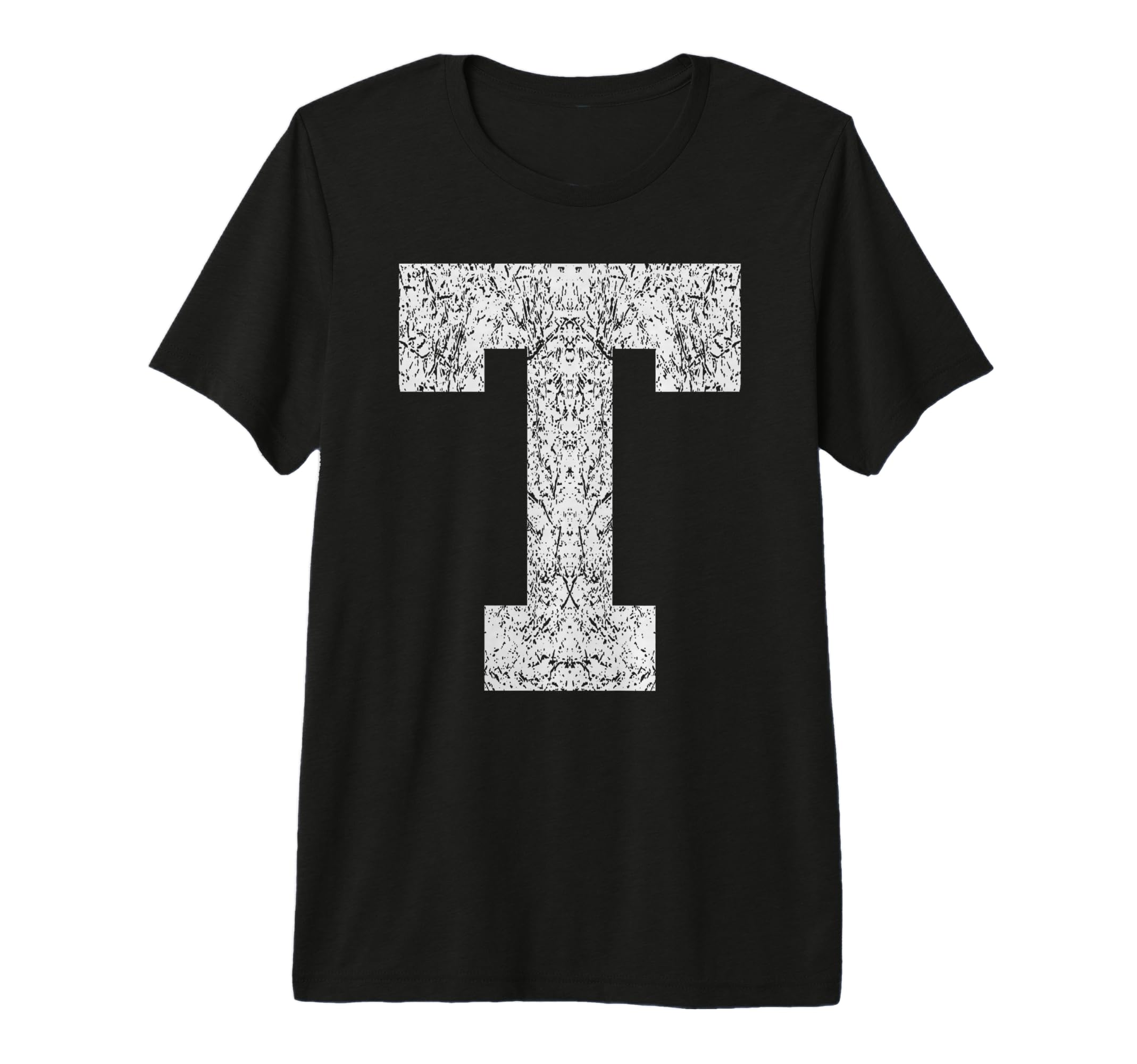 Big Distressed Capital Letter T Alphabet T-Shirt - Custom Art Print Unisex - T-Shirt, Sweatshirt, Hoodie