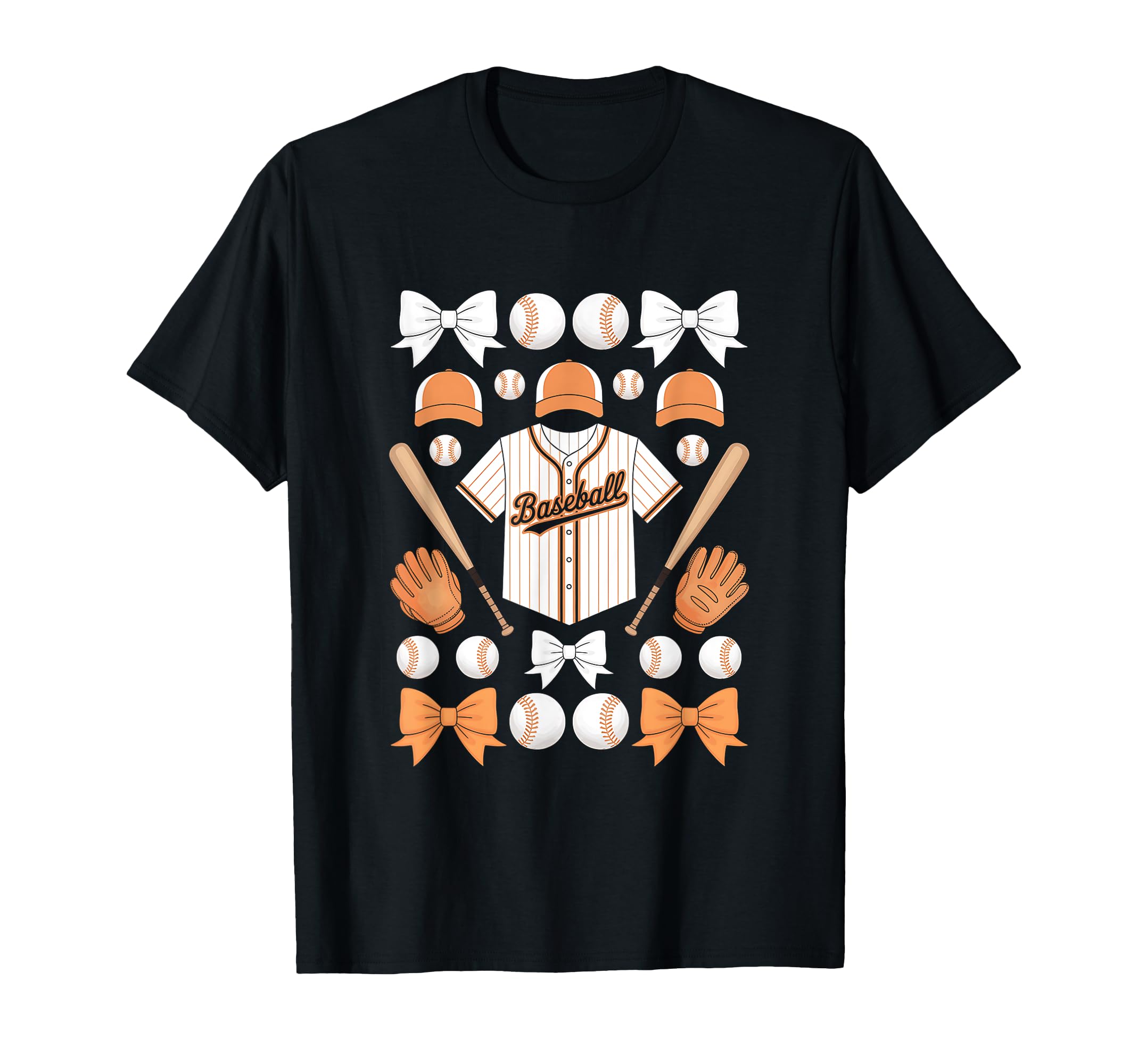 Baseball Orange Game Day Coquette T-Shirt - Casual Everyday Wear Unisex - T-Shirt, Sweatshirt, Hoodie
