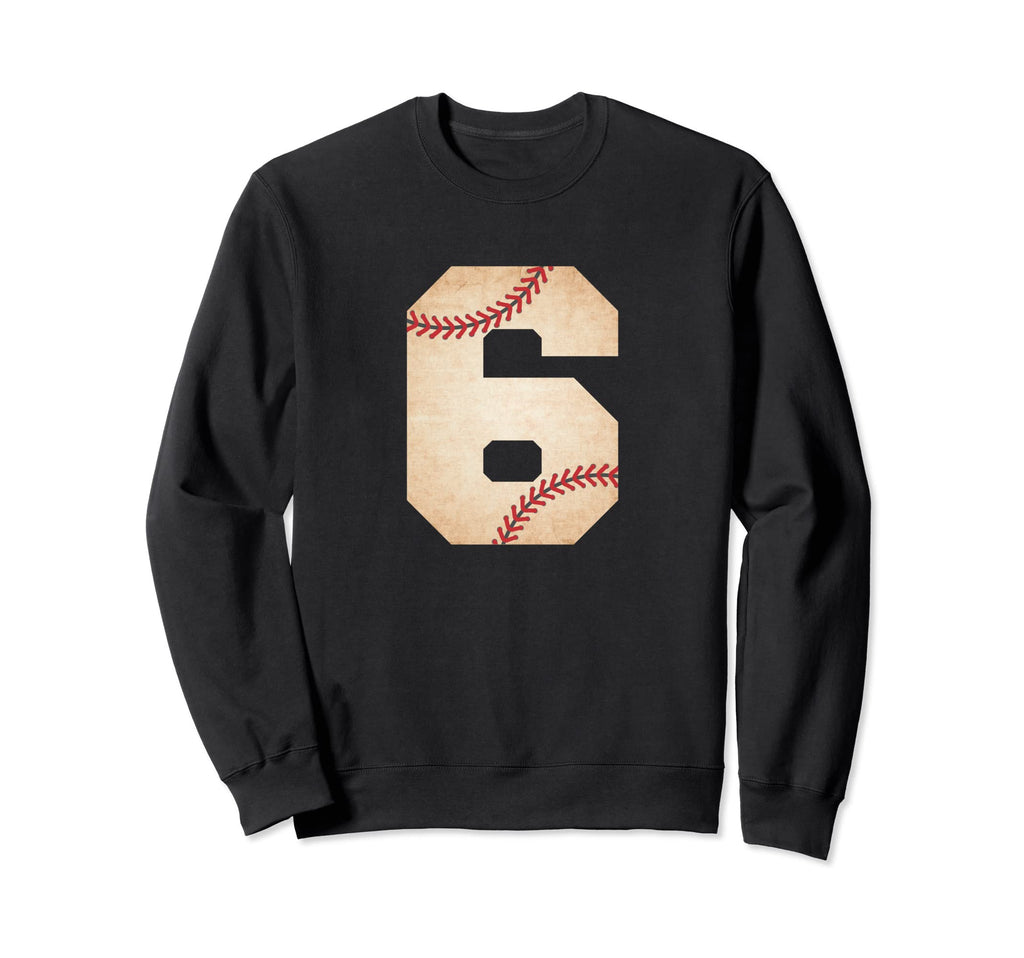 Baseball Number 6 Baseball Fan Mom Sweatshirt - Trendy Graphic Unisex - T-Shirt, Sweatshirt, Hoodie